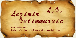 Ležimir Velimanović vizit kartica